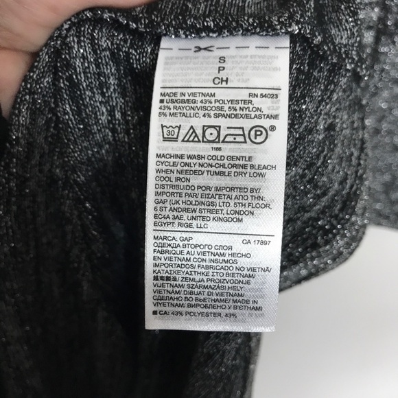 Gap Softspun Long Sleeve Metallic Swing Dress NWT - Picture 6 of 8